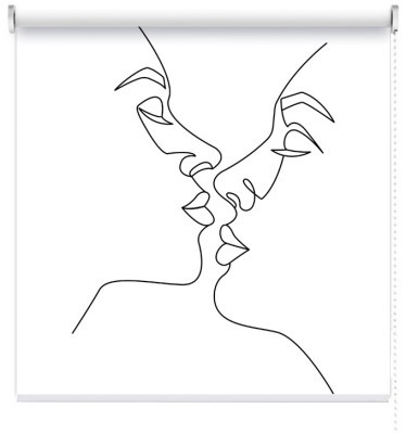 Houseart Couple in white, Line Art, Ρολοκουρτίνες, 100 x 154 εκ.